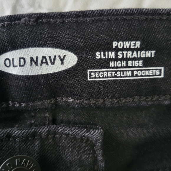 Old Navy Power Slim Straight High Rise Secret Slim Pockets Jeans 4 Black NWT - Picture 6 of 15